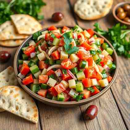 Fresh Israeli Salad - Best Israeli Cuisine Recipe for Lunch